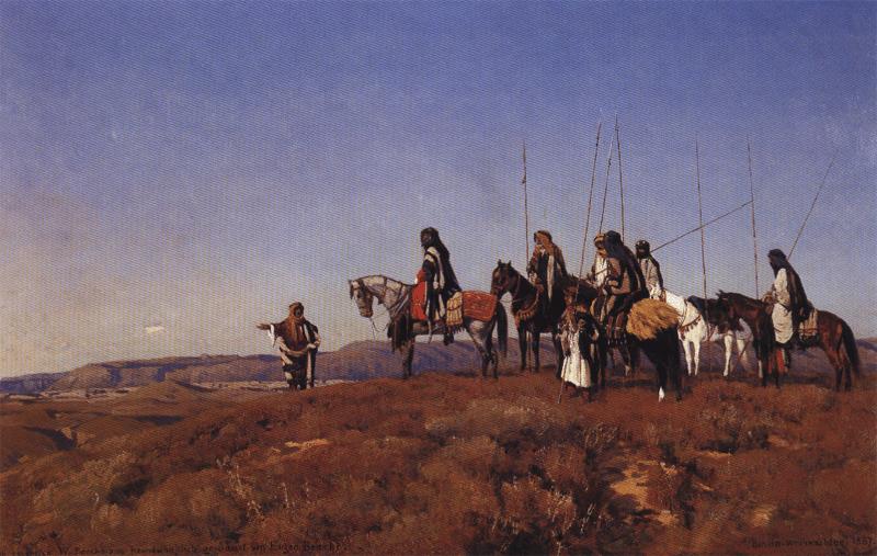 Eugen Bracht Halt on an Escarpment. France oil painting art